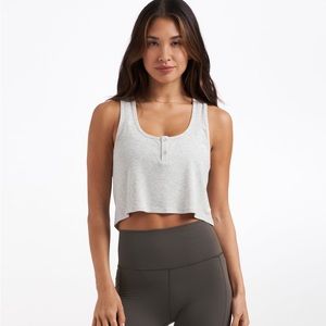 LOT OF 3 Vuori Cove Crop Tanks (Grey, Black, Tangerine)